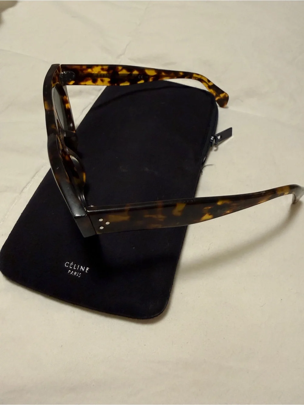 Celine Tortoiseshell Sunglasses with Dark Lenses